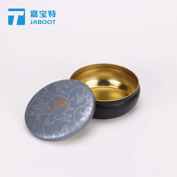 龙马同庆茶饼铁盒保健品养生藏红花包装马口铁盒医药三七粉铁盒