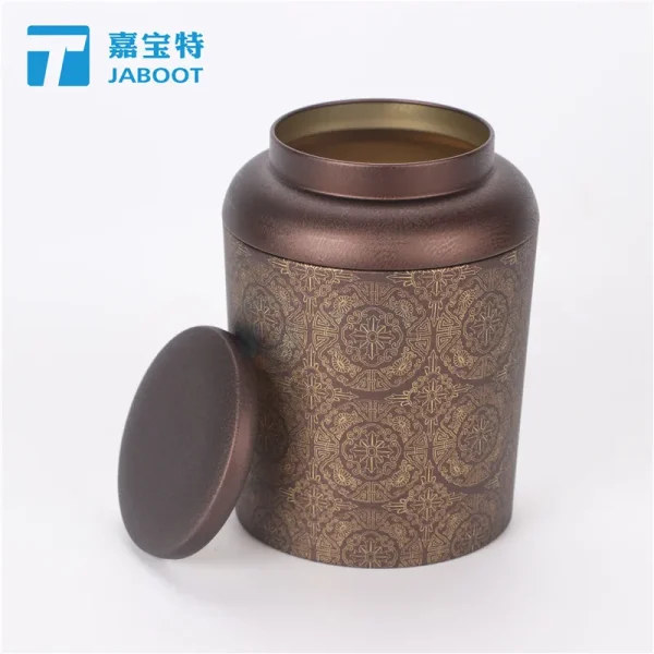 复古滇红茶散装铁罐普洱茶马口铁罐包装红枣圆形装礼品铁罐