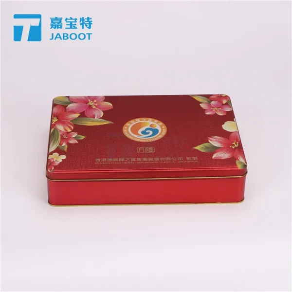 中秋月饼包装铁盒方形马口铁月饼盒6颗装月饼礼品包装盒