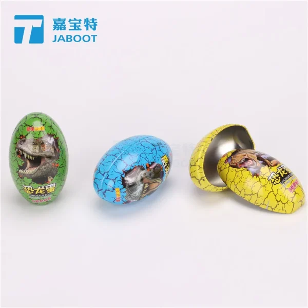 马口铁彩蛋米尼恐龙蛋包装金属罐大号竖立鸡蛋形铁罐定制