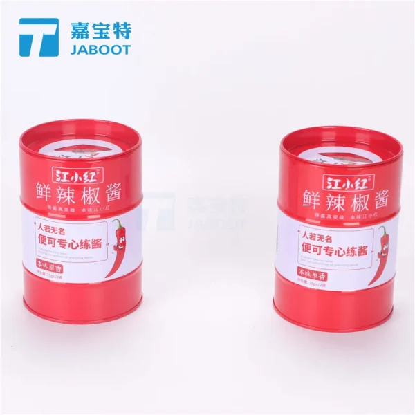 食品级铁罐定制袋装鲜辣椒酱包装铁罐调味品鸡精铁罐包装生产